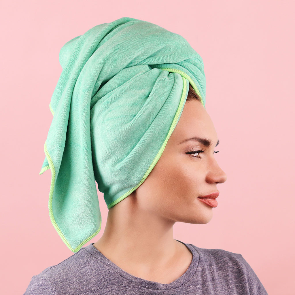 Amazon.com: Turbie Twist Microfiber Hair Towel Wrap for Women and Men | 2  Pack | Bathroom Essential Accessories | Quick Dry Hair Turban for Drying  Curly, Long & Thick Hair (Dark Aqua,